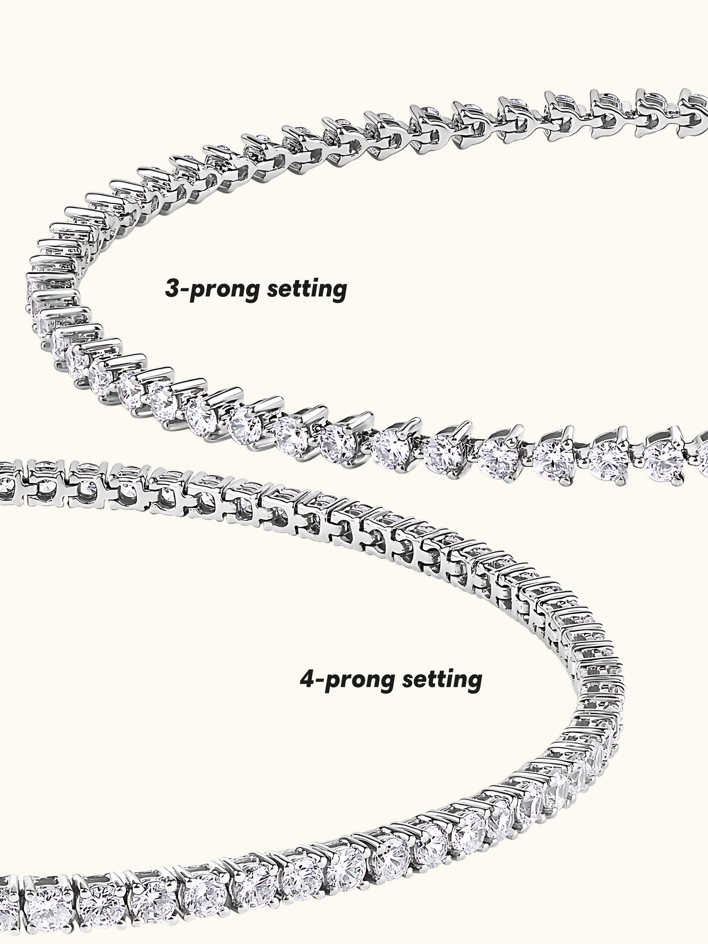 3-Prong Brilliant Cut Volley Necklace