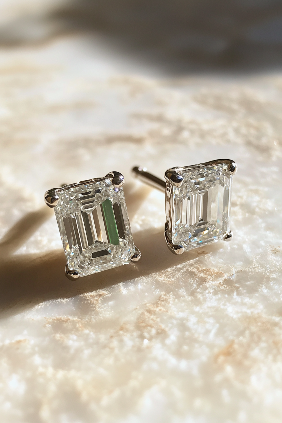 Emerald Edge Diamond Studs