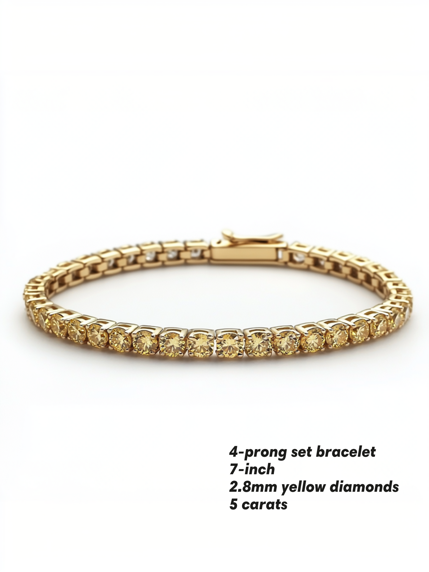 4-Prong Yellow Diamonds Brilliant Cut Serve Bracelet